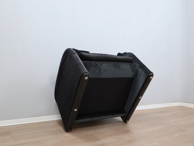 Vintage Cassina Maralunga Sessel 1980s Armchair diseño Vico Magistretti fauteuil en velours