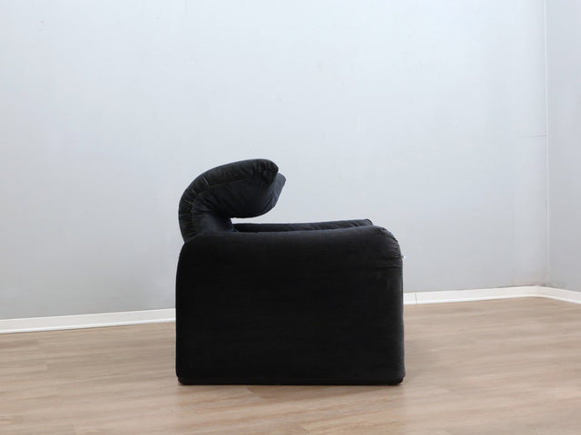 Vintage Cassina Maralunga Sessel 1980s Armchair diseño Vico Magistretti fauteuil en velours