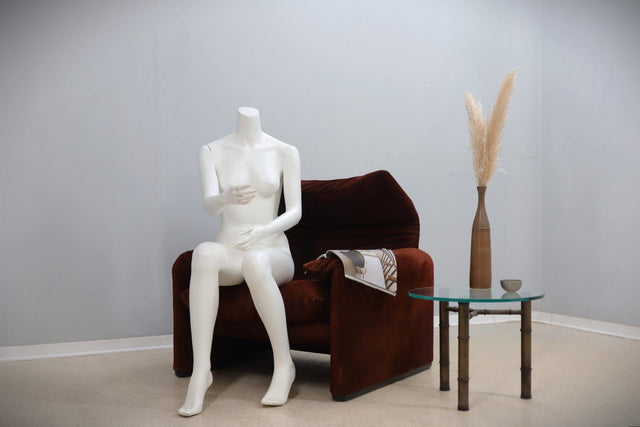 Maralunga armchair in suede leather CASSINA 1970s