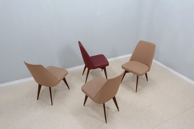 Melchiorre Bega mid century chairs 1950s, set of 4