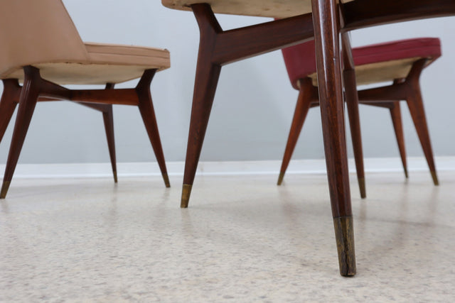 Melchiorre Bega mid century chairs 1950s, set of 4