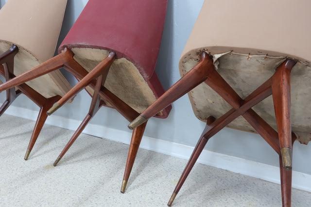 Melchiorre Bega mid century chairs 1950s, set of 4