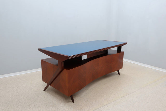 Mid century Italian design curved desk 1950s
