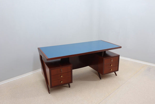 Mid century Italian design curved desk 1950s