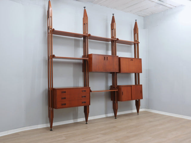 Mid century franco albini style Italian design teak bookcase 1950s