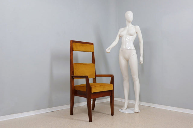 Mid century high back chair Italy 1950s