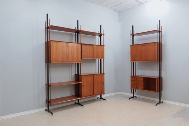 Mid century modular blonde teak bookcase 1960s