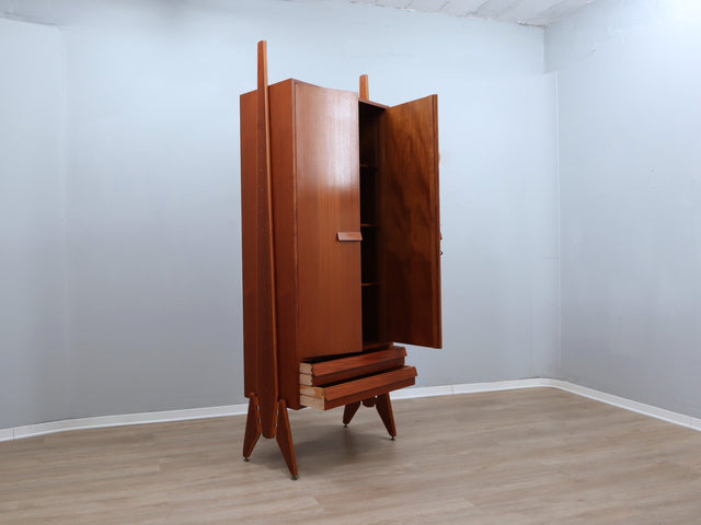 Italian Mid-Century Mobile Contenitore armoire teck anni 60 Wardrobe vintage italienischer Schrank