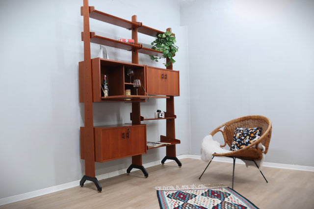 Mid century modular teak bookcase AV Arredamenti, Italy 1960s