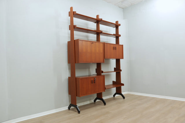 Mid century modular teak bookcase AV Arredamenti, Italy 1960s