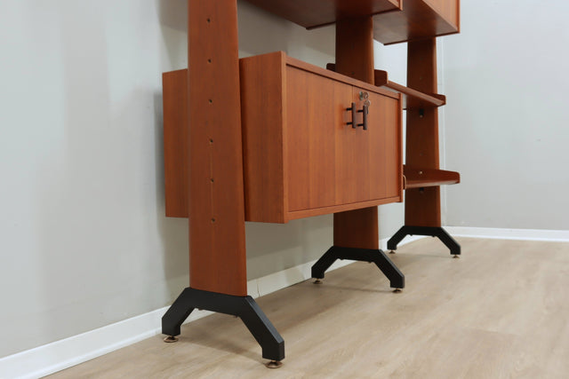 Mid century modular teak bookcase AV Arredamenti, Italy 1960s