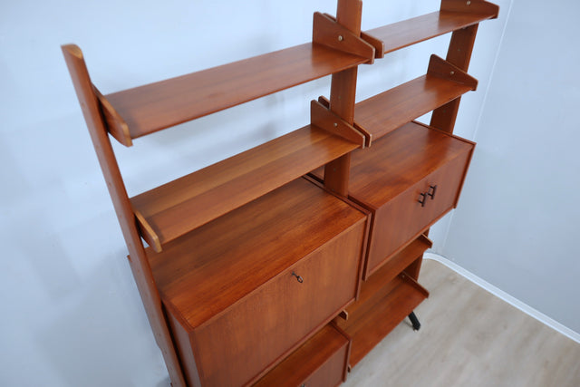 Mid century modular teak bookcase AV Arredamenti, Italy 1960s