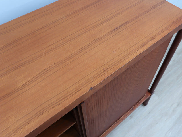 F.lli Proserpio teak sideboard: Mobile anni 50 grissinato, tambour doors cabinet, Mid-century italienisches Design, aparador teca, buffet vintage.