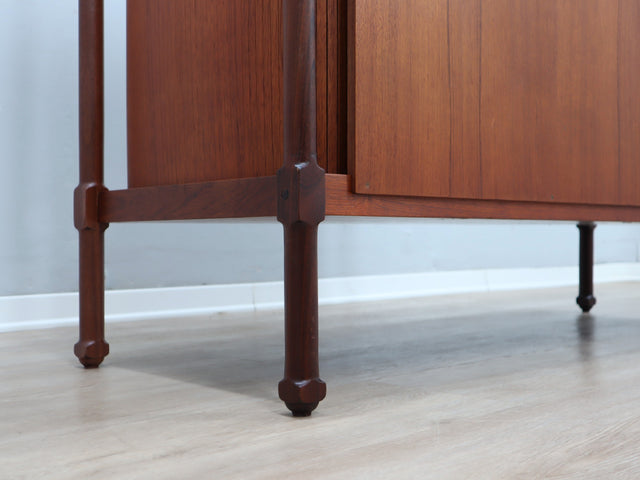 F.lli Proserpio teak sideboard: Mobile anni 50 grissinato, tambour doors cabinet, Mid-century italienisches Design, aparador teca, buffet vintage.