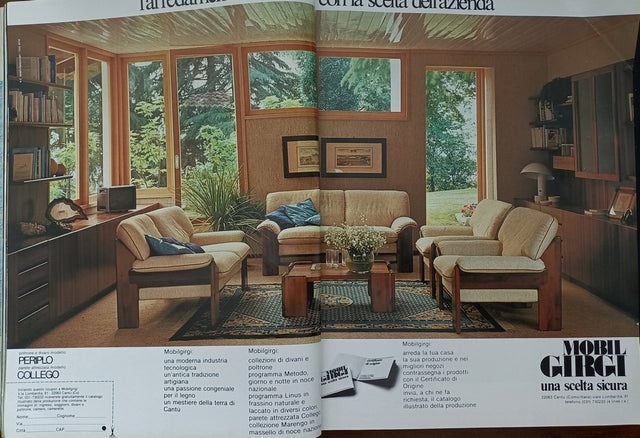 Vintage walnut armchairs MOBIL GIRGI 1970s, set of 2