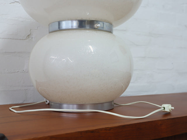 Murano pulegoso glass double shade table lamp Mazzega 1970s