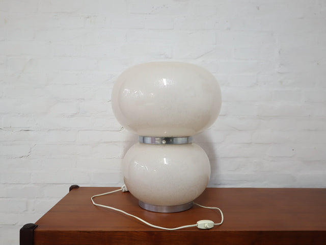 Murano pulegoso glass double shade table lamp Mazzega 1970s