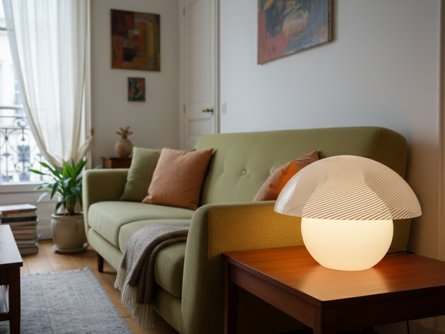 VeArt murano mushroom lamp: vetro incamiciato, 70s design. Lampe champignon vintage, handgefertigtes Glas. Lámpara de diseño italiano, ready to use.