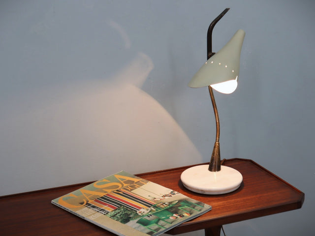 Vintage Italian brass lamp di Oscar Torlasco. Lumen Italy mid-century lamp (Oscar Torlasco Tischlampe) Lampe vintage marbre et laiton, Lampe italienne années 50 e Lámpara de mesa Oscar Torlasco
