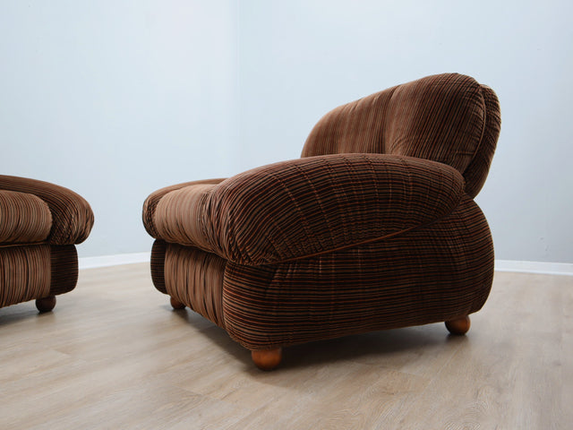 Coppia Poltrone Mid-Century Piazzesi Fauteuils italiens style 1970s Italienische 70er Sessel