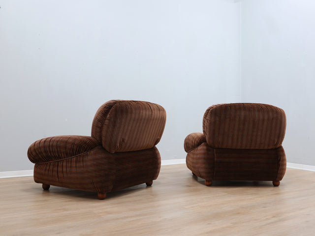 Coppia Poltrone Mid-Century Piazzesi Fauteuils italiens style 1970s Italienische 70er Sessel