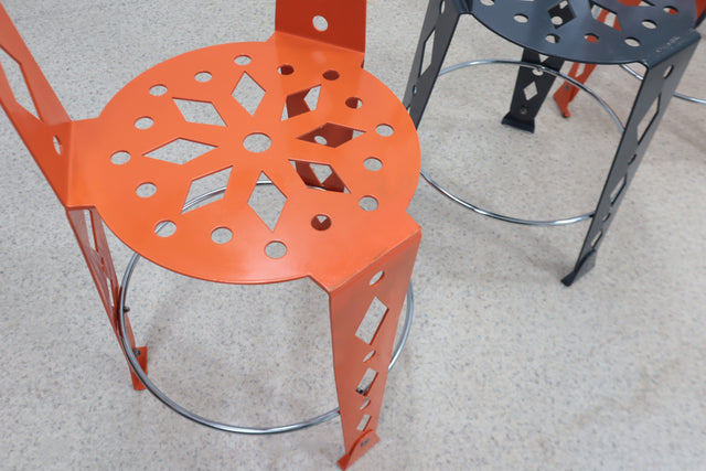 Post modern set of 6 lacquered metal chairs ARTIFORT 2000s