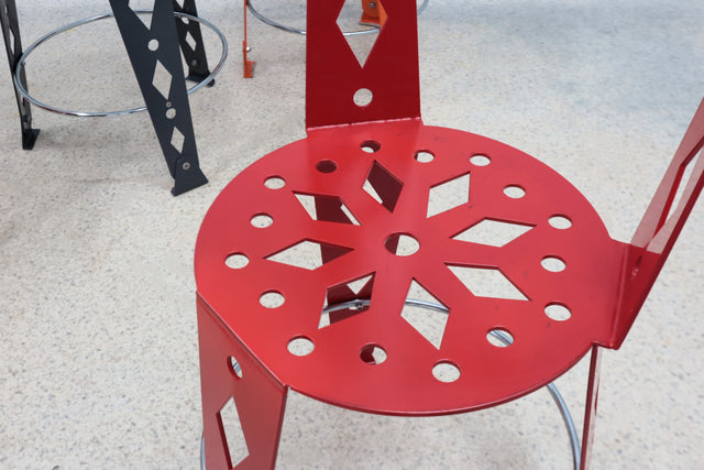 Post modern set of 6 lacquered metal chairs ARTIFORT 2000s