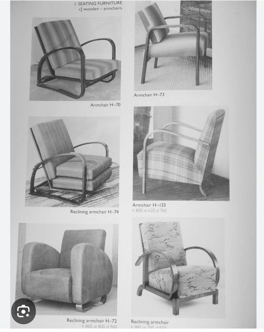 Art Deco armchairs by Halabala for Up Zavody 1930s