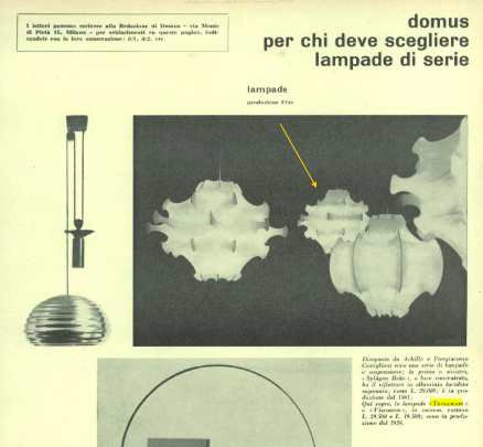 Taraxacum cocoon pendant lamp Achille Castiglioni, FLOS 1960s,