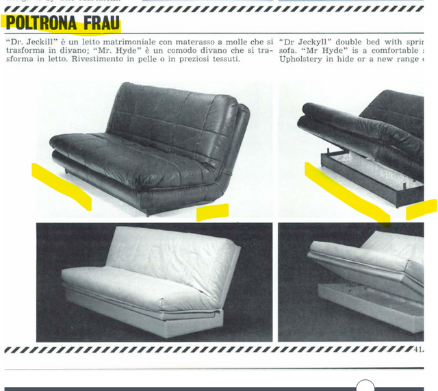 Dr. Jekyll & Mr. Hyde modular sofa Bed by Poltrona Frau 1980s