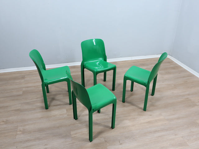 Sedie plastica Selene 70er Jahre Design Vico Magistretti chairs vintage Artemide Chaise Selene conjunto 4 sillas