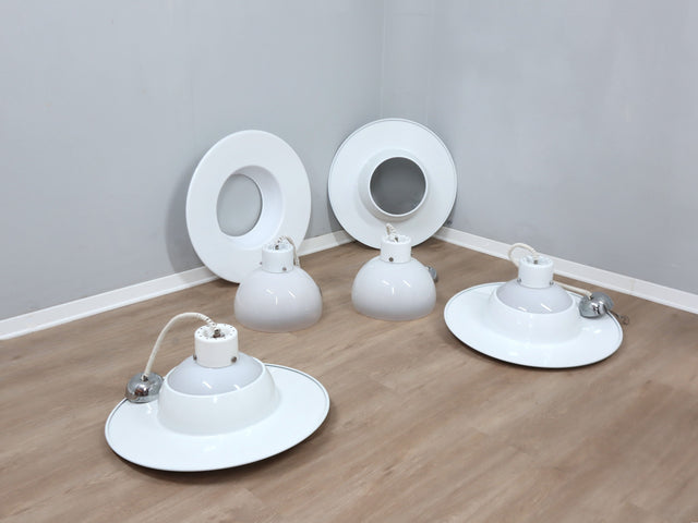 Space Age VeLuce Murano hanging disc lamp 1960s, set of 4