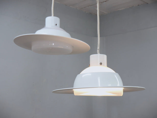 Space Age VeLuce Murano hanging disc lamp 1960s, set of 4