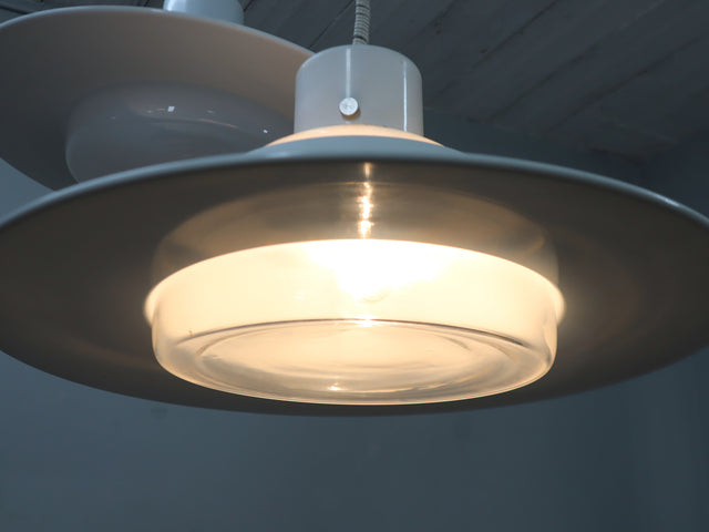 Space Age VeLuce Murano hanging disc lamp 1960s, set of 4