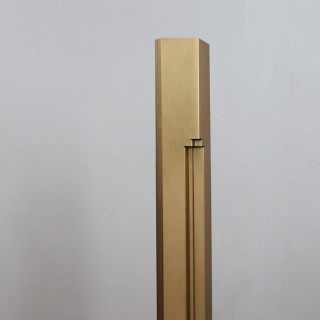 Kazuhide Takahama Totem lamp, gold floor lamp Sirrah 1980s, Italian postmodern lighting, vintage brass floor lamp,