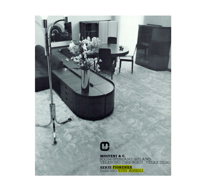 Chest of Drawers walnut wood Tito Agnoli, Molteni 1970s