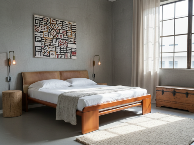 Stildomus walnut bed 1970s – Tobia Scarpa design, Italian vintage mid-century, lit en noyer vintage, Bett aus Nussbaum 70er Jahre