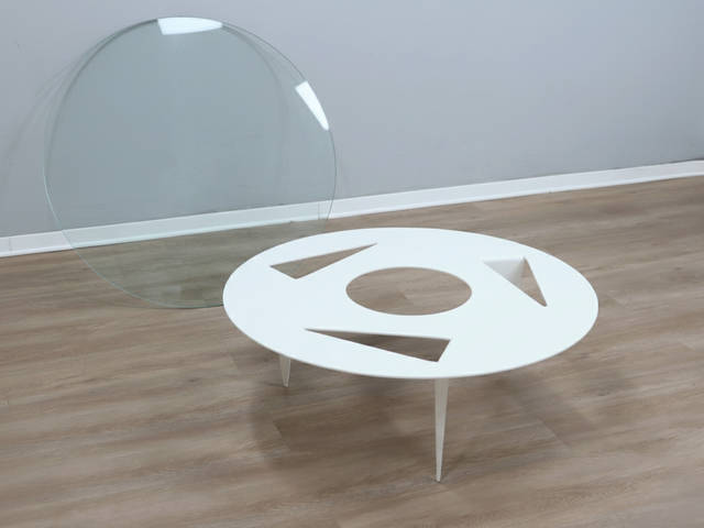 Ulyssimo minimal round coffee table by U. Müller Reisser 1990s