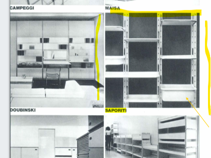 Vintage ABS plastic modular bookcase with bar SAPORITI 1970s