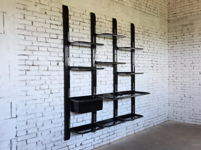 Vintage ABS plastic modular bookcase with bar Saporiti 1970s