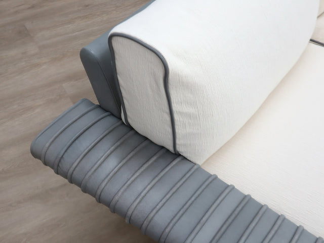 Vintage 3-seater sofa by Marzio Cecchi in ribbed leather 1970s