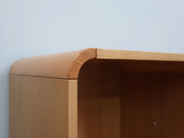 Pair of tall vintage birch wood bedside tables / entryway console 1970s