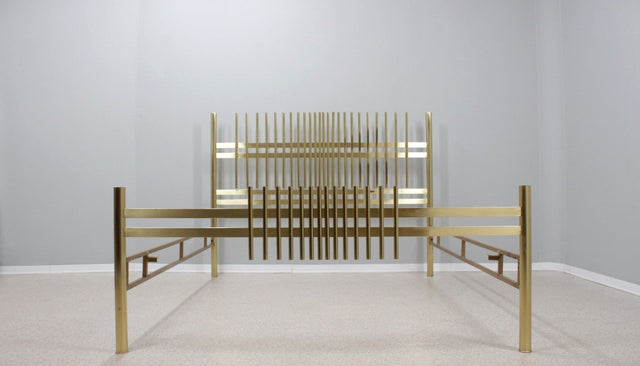 Vintage golden brass bed FRIGERIO 1970s