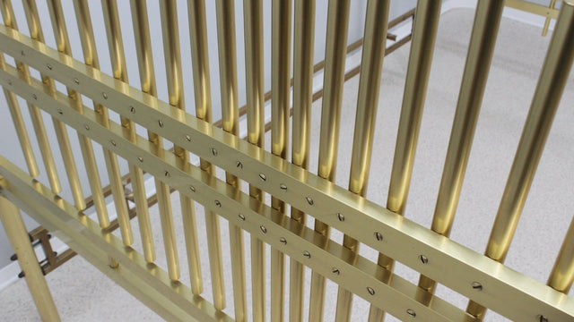 Vintage golden brass bed FRIGERIO 1970s
