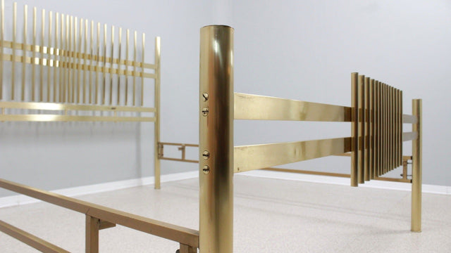Vintage golden brass bed FRIGERIO 1970s
