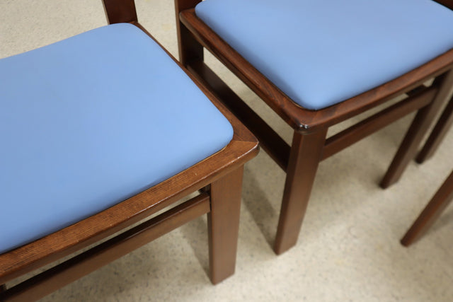 A. Caraceni for Tagliabue 6 curved wood dining chairs 1970s