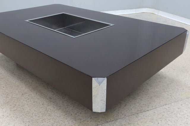 Alveo coffee table with bar Willy Rizzo 1970s