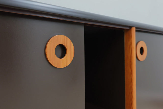 Vintage postmodern laminate and wood sideboard 1970s