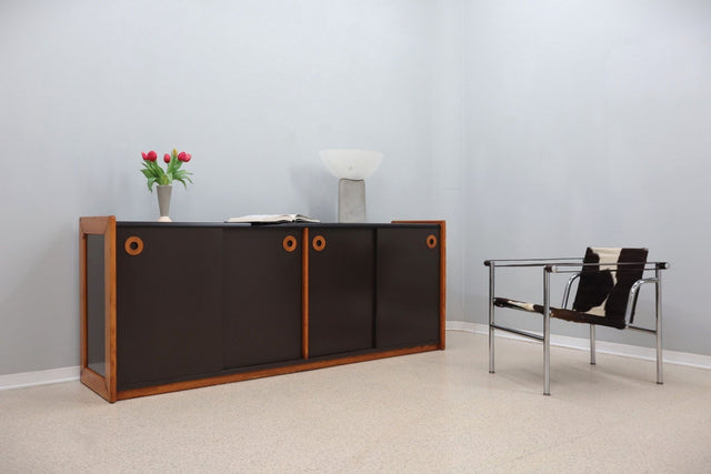Vintage postmodern laminate and wood sideboard 1970s