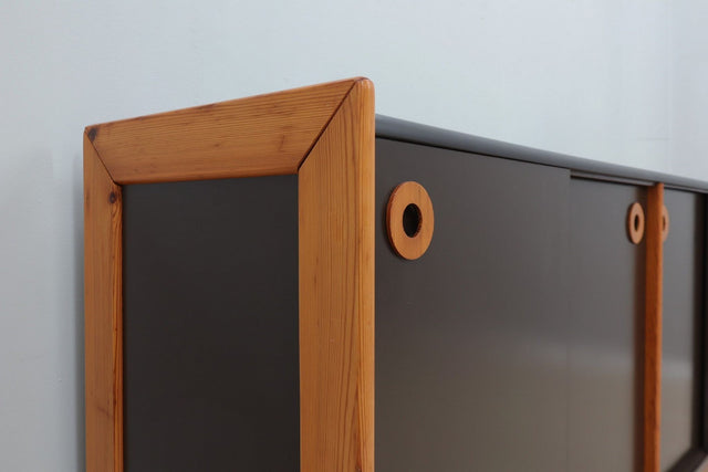 Vintage postmodern laminate and wood sideboard 1970s